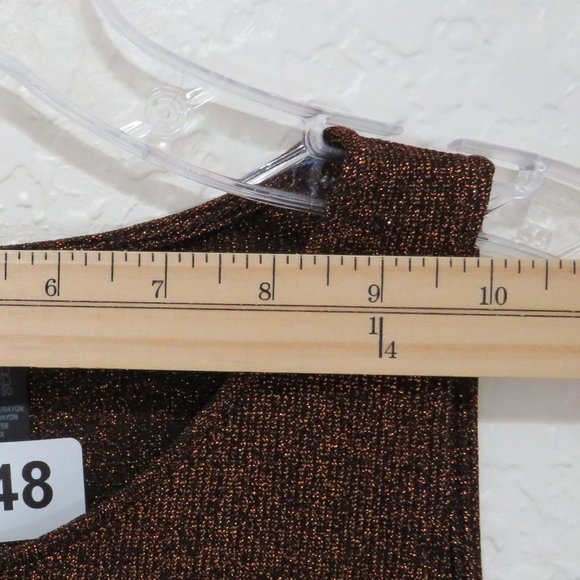 ZARA*‎ Women's Sleeveless Boatneck Straight Hem Flashy Blouse~ Size Large - Picture 4 of 9